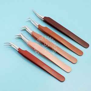 Stainless Steel 90 Degree Fiber Tip Eyelash Tweezers Isolation Lash Extension Fiber Tip Boot Volume C Curved & X Shaped Tweezer - Product Image 4
