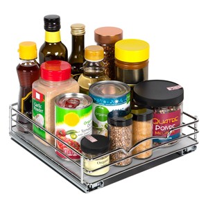Pull-Out Durable Modern Chrome Steel Spice Rack <b>Organizer</b> for <b>Kitchen</b> <b>Drawer</b> Wholesale India - Product Image 1