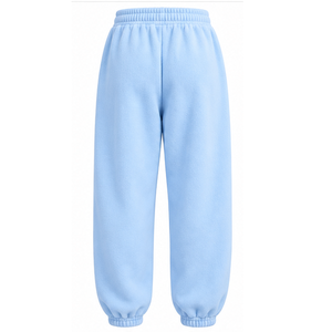Pantalon de jogging en molleton bleu ciel personnalisé, coupe ample et décontractée, taille élastique, bas de pantalon froncé, pantalon de survêtement décontracté, vente en gros - Product Image 3