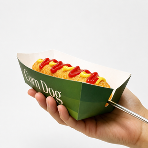 Biodegradable Eco-Friendly Custom Color <b>Bakery</b> Dessert Lukumades Fast Food Packaging Kraft Paper Hot Dog Corn Dog Churros <b>Box</b> - Product Image 3