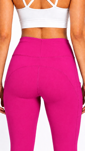 Pantalones de Yoga para Mujer, Transpirables, Deportivos, Color Fucsia, Tela Premium, Cintura Alta, Ajuste Elástico, Diseño Levanta Glúteos, Tejido Suave - Product Image 1