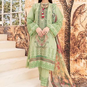 Salwar Kameez Palazzo en coton brodé bleu pour femmes indiennes, pakistanaises et musulmanes, avec dentelle, boutons et diamants, idéal pour les festivals - Product Image 1