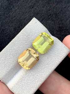 Pareja de gemas sueltas de citrino limón natural con corte inverso para la fabricación de pendientes y joyería, regalo para mujeres. - Product Image 6