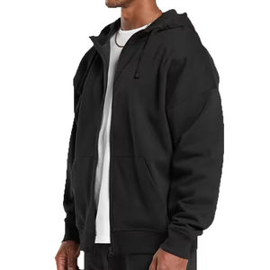 เสื้อฮู้ดซิปพิมพ์ลายพรีเมียมปักลายสำหรับฤดูหนาว OEM ขายดี ผู้ชาย ระบายอากาศได้ดี ผ้าคอตตอนผสม ปรับแต่งได้ ซิปยาวเต็มตัว - Product Image 6