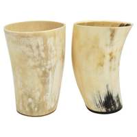 Gobelet en corne de buffle naturelle polie, étanche, thème animalier, décoration rustique pour la maison, artisanat unique