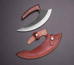 Hache à pizza forgée à la main en acier à haute teneur en carbone, coupe-pizza Viking de haute qualité avec étui en cuir – Vente chaude - Product Image 1