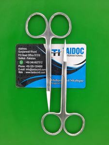 5 Tijeras Iris Premium de Acero Inoxidable de 4.5 Pulgadas, Instrumento Quirúrgico/Médico/Veterinario Recto, Incluye Pinzas de Disección - Product Image 5