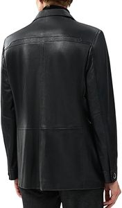 Wholesale Designer New Genuine Leather Leather Casual Temperament Thin Medium Long Suit - Product Image 4