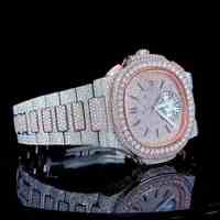 Montre à cadran rose avec diamants, bracelet en acier inoxydable, chronographe, affichage de la date, cadeau de luxe