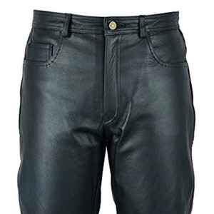 Plus Size Women's Black Leather Look Moto Biker Pants Straight Fit High Waist Full Length Autumn Style Casual Streetwear - Product Image 4