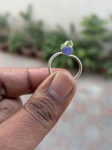 Raw Peridot Tanzanite Sterling <b>Silver</b> Plated Handmade Double Stone Adjustable <b>Statement</b> <b>Ring</b> Unique Engagement Women Gift <b>Ring</b> - Product Image 3