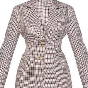 Blazers à carreaux pour femmes en gros, manches longues, col à revers, bouton unique, en viscose, sur mesure, fabricant OEM ODM - Product Image 5