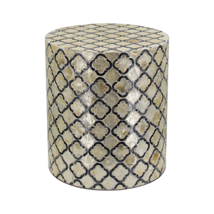 Luxury Handmade Shell Inlay <b>Stool</b> for Hotel and Restaurant Decor - Product Image 1