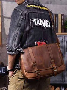 Bolso Bandolera de Cuero Vacuno Genuino Vintage para Portátil, Uso Diario, Protector y Duradero, 15.6 Pulgadas LLB-0391 - Product Image 5
