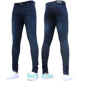Pantalones Vaqueros de Hombre de Cintura Media, Estilo Retro, Casual, Ajustados, Rectos, Desgastados, de Mezclilla Elástica, para Verano, Precio de Fábrica - Product Image 4