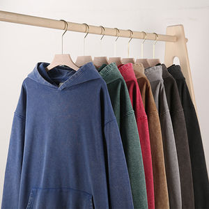 Sweat à capuche unisexe personnalisé de haute qualité, style vintage, avec motif graphique, effet délavé soleil, en molleton épais, délavé à l'acide, effet vieilli - Product Image 3