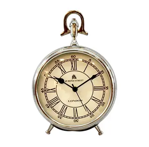 Horloge de TABLE en bambou, artisanat indien, décoration de maison, horloge de bureau de styliste