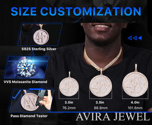 Statement Moissanite Cross <b>Pendant</b> and Cuban Link Chain 925 Sterling <b>Silver</b> Iced Out <b>Necklace</b> for <b>Men</b> - Product Image 5