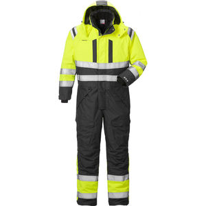 Men's Hi Vis Reflective <b>Work</b> Coverall Polyester <b>Waterproof</b> Windproof Winter Safety Uniform with Hood and Pockets - Product Image 4