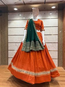 Designer Vichitra Silk <b>Chaniya</b> <b>Choli</b> With Heavy Mirror Work And Embroidered Dupatta Festive Wedding 54 VICHITRA <b>CHOLI</b> - Product Image 6