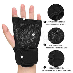 Custom Logo Printed Hand Grips Gym Fitness Cross Fit Neoprene <b>Gloves</b> Breathable Lightweight Durable Half Finger Unisex Home - Product Image 2