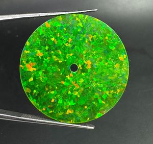 Opale verte de laboratoire à taille plate pour cadran de montre, 31 mm x 0,7 mm d'épaisseur, trou central de 2 mm, pour la fabrication de bijoux, accessoires de montre, K Gems en vrac - Product Image 4