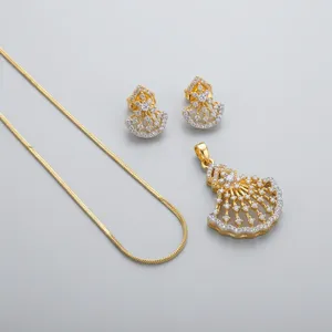 Ensemble de collier avec pendentif en diamant naturel plaqué rhodium tendance pour femmes Bhargavi - Bijoux de mariage indiens, cadeau de mariée du Rajasthan - Product Image 3
