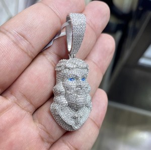 Pendentif Tête de Jésus Bling Iced Out en Moissanite VVS, Argent Sterling 925, Bijoux Hip Hop de Luxe pour Hommes, Testé et Approuvé - Product Image 5