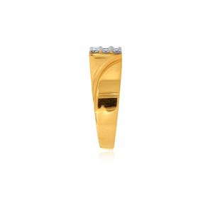 Anillo de Oro Amarillo de 18K con Racimo de Diamantes Cuadrados para Mujer, Banda Ancha, Engaste Invisible, Joyería Fina para Compromiso Nupcial - Product Image 4