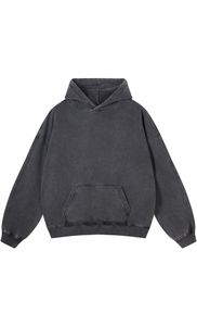 Sweat à capuche pour homme en coton 100% de qualité supérieure, avec tissu épais, cordon en coton 100%, personnalisable, pull-over uni, coupe courte et ample - Product Image 6
