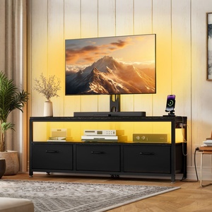 Soporte <span class=keywords><strong>de</strong></span> TV con Tomas <span class=keywords><strong>de</strong></span> Corriente, Luces RGB, Cajones para TV <span class=keywords><strong>de</strong></span> 65 Pulgadas, Soporte Giratorio Universal, Consola Multimedia con Almacenamiento - Product Image 1