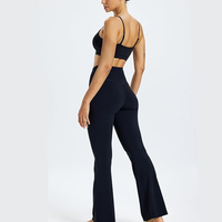 Soutien-gorge de sport chic noir à fines bretelles pour femme, rembourré, décolleté, sexy, pour fitness, yoga, gym, course et activités sportives