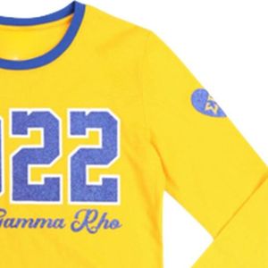 Camiseta Personalizada de Manga Larga Sigma Gamma Rho para Mujer, Camiseta de Sororidad Griega SGRho con Gráfico, Cuello Redondo, Informal, de Algodón - Product Image 3