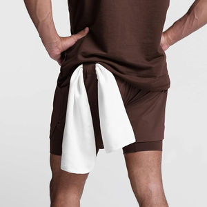 Shorts de sport et de course pour hommes, taille plus, légers, respirants, en coton, avec logo personnalisé, taille élastique, séchage rapide, taille mi-haute, imprimé, décontractés - Product Image 2