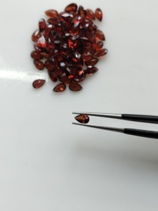 Bijoux en grenat rouge naturel, coupe poire 5x3MM, pierre précieuse de qualité supérieure pour la fabrication de bijoux - Product Image 1