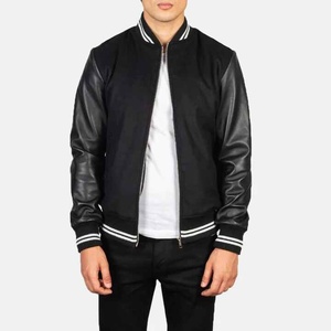 Chaqueta Varsity de Lana Vintage Personalizada al por Mayor de Alta Calidad para Hombre, Chaqueta Bomber con Parches Bordados y Letras, Estilo Urbano - Product Image 4