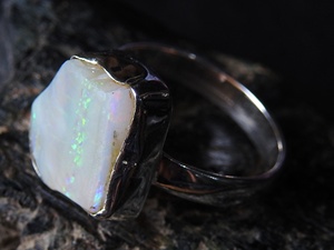 Australian Natural Polished Silver <b>Opal</b> Classic Wedding & Party Gift <b>Ring</b> for Her Fashion Jewelry New Arrival - Product Image 2