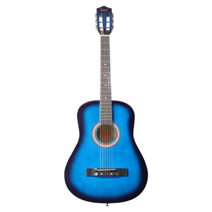 Guitarra acústica azul de 38 pulgadas con púas, cuerdas, capo, estuche, afinador y correa - Product Image 1