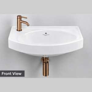 Lavabo mural moderne en céramique pour salle de bain, avec robinet monotrou, équipement sanitaire - Product Image 5