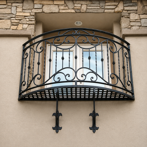 Añade una elegancia inigualable a tu hogar con barandillas de balcón de hierro forjado duraderas, hechas a medida para garantizar seguridad y atractivo estético. - Product Image 4