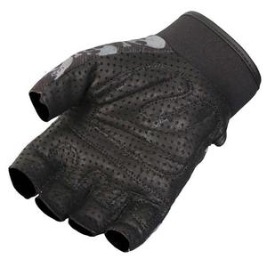 Gants tactiques sans doigts à motif crâne noir avec poignée en cuir renforcée, conçus pour les activités extrêmes en plein air - Product Image 5