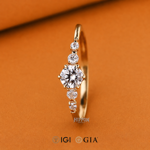 Bague de promesse délicate avec diamant rond de laboratoire, diamant serti dans des griffes, bague de fiançailles pour femme - Product Image 2