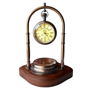Traditional Walnut Wood <b>Wall</b> and <b>Desk</b> Clocks with Brass Hardware | OEM Custom Wholesale by Aqudus Saleem India - Product Image 4