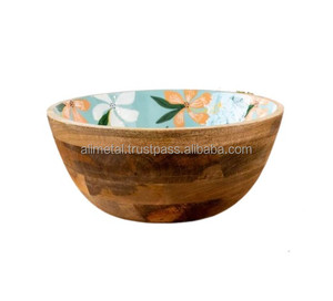 Bol en bois en forme de balle personnalisé Bol à fruits en bois de mangue émaillé pour une utilisation polyvalente et avec la meilleure qualité absolue - Product Image 3