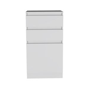 Mobiletto bianco a una porta con 2 cassetti, specchio e cassettiera per gioielli da 43 pollici - Product Image 3