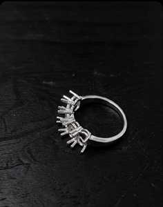 925 Sterling Silver 5x7mm Oval Semi Mount <b>Ring</b> Adjustable Prong Setting <b>Ring</b> <b>Blank</b> DIY Jewelry Making Supplies for Gemstones - Product Image 5