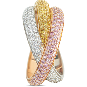 Luxury Women's 18K <b>Gold</b> <b>Cocktail</b> <b>Ring</b> With Round Brilliant Cut Diamond Geometric Design - Product Image 1