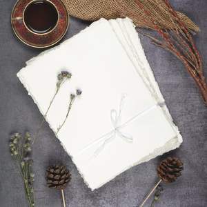 Papier Coton Artisanal Vierge à Bords Frangés, Sans Acide, Archival, pour Aquarelle, Invitations, Calligraphie, Artisanat, OEM, Formats A4 A6 - Product Image 5