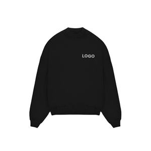 Logotipo personalizado OEM al por mayor cuello redondo de gran tamaño de los hombres 100% de algodón recortado cuello redondo pulóver en blanco de peso pesado sudadera 2026 - Product Image 3