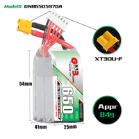 Batterie LiPo GNB GAONENG 5S 650MAH 18.5V 70C 140C avec prise XT30 pour drone de course, quads brushless, entraînement de débutant en FPV